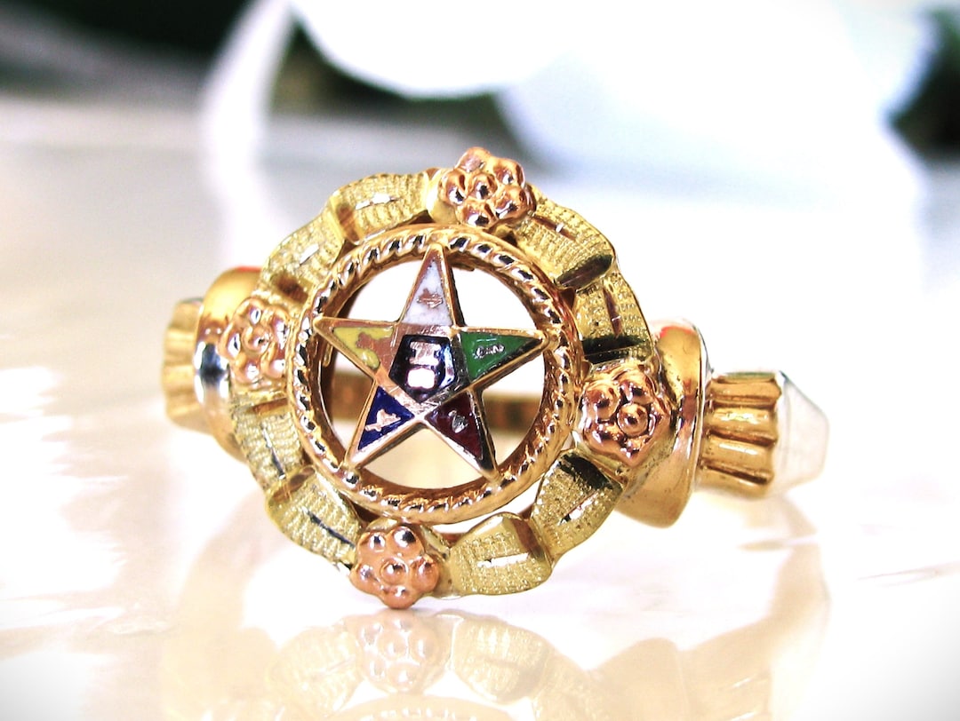 Vintage Order of the Eastern Star Ring Scalloped Edge Ladies