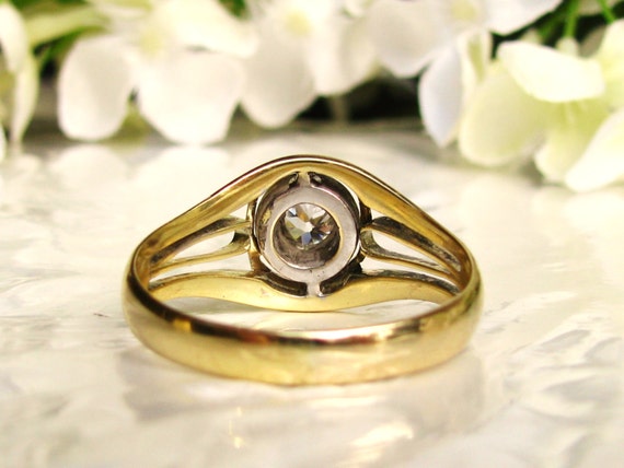 Art Deco Diamond Ring Bezel Set 0.33ct Old Mine C… - image 4