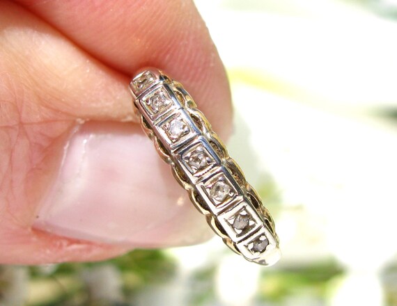 Art Deco Diamond Wedding Ring Petite Diamond Anti… - image 7