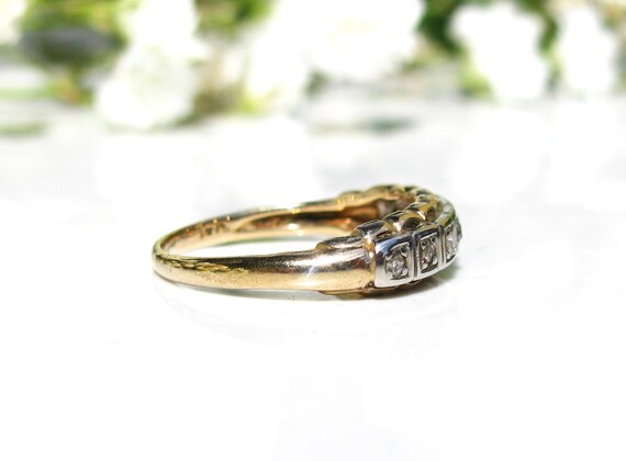 Art Deco Diamond Wedding Ring Petite Diamond Anti… - image 4