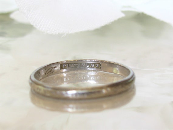 Antique Platinum Wedding Band 1924 Ladies Antique… - image 9