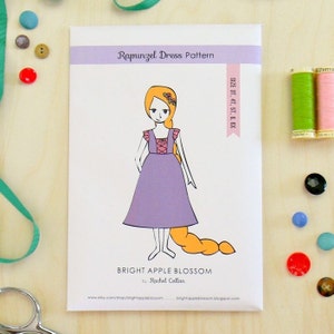 Sewing Pattern: Rapunzel Dress; size 3T, 4T, 5T, 6 and 6x