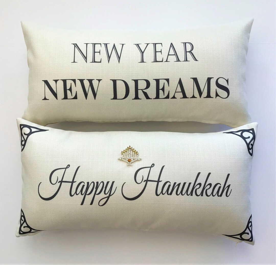 Hanukkah Pillow,menorah,menorah Candles,star of David,shalom,mazel Tov