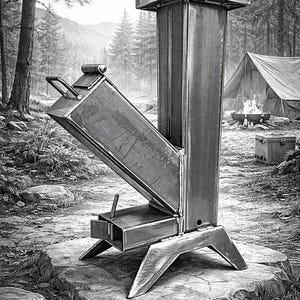 Planos PDF de estufa cohete de acero para armar uno mismo: fácil de construir y descargar digitalmente