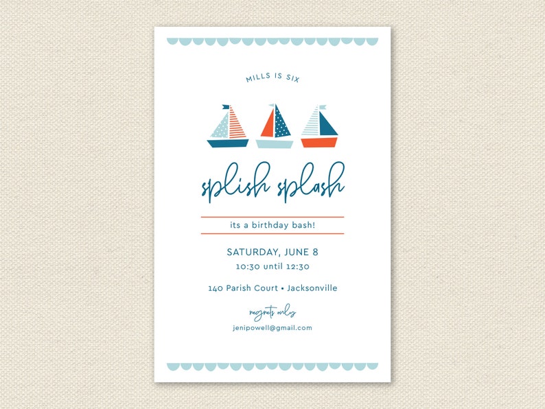 Boys Pool Party Invitation Printable Swim Party Birthday Etsy