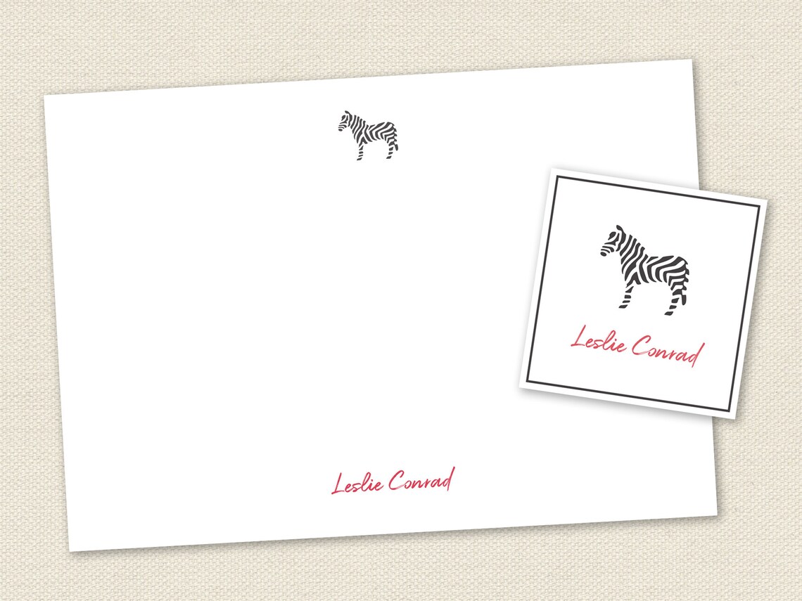 Zebra Note Cards Printable Zebra Stationery Baby Zebra | Etsy