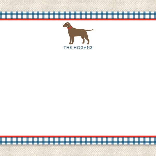 Custom Lab Stationery Printable - Personalized Dog Note Cards - Labrador Retriever - Chocolate Lab - Brown Lab - Puppy Dog Cards with Name