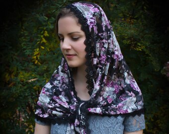 Evintage Veils~"Our Lady of the Fields" Wildflowers  Floral Wrap Veil