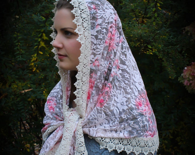 Evintage Veils~ Joyful Mysteries Watercolor Lace Veil