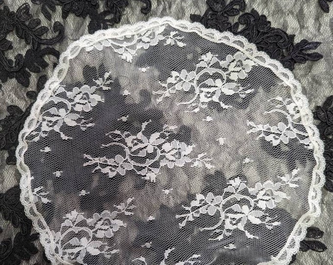 Evintage Veils~  Vintage Inspired Chantilly Lace Chapel Cap