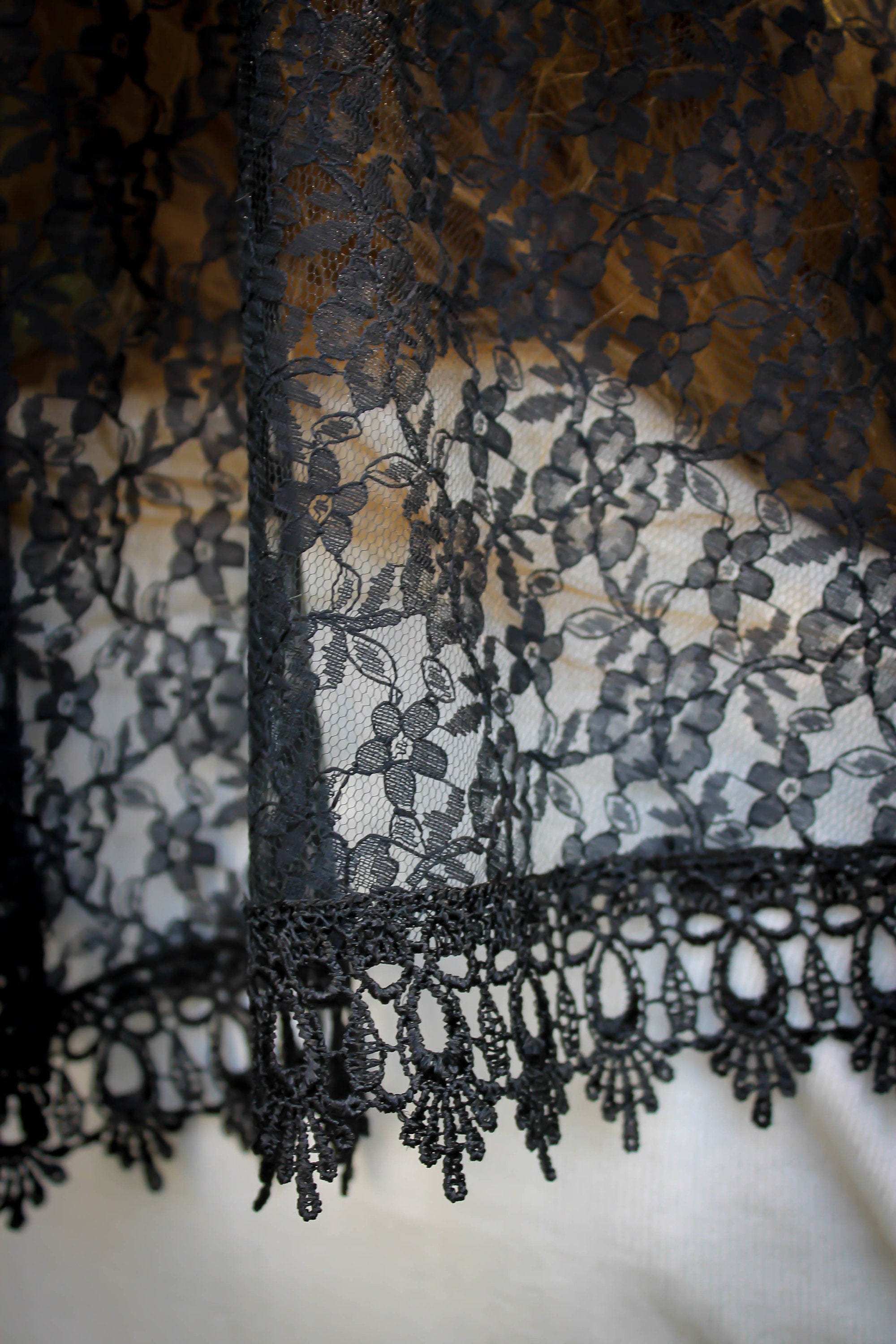 Evintage Veils~ Traditional Black Vintage Inspired Lace Triangle ...