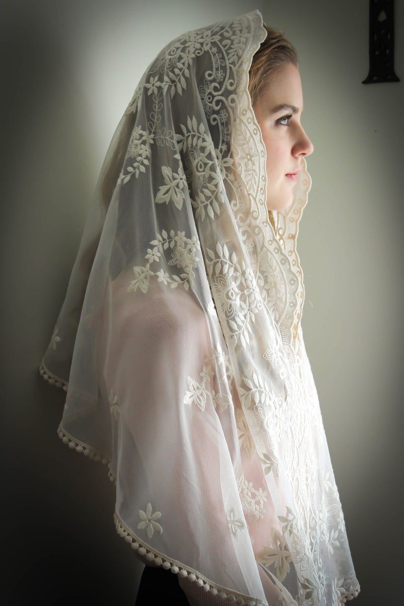 Evintage Veils Our Lady of Fatima Soft Ivory OR Black Etsy
