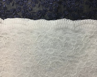 Evintage Veils~ READY TO  SHIP Pure White Regina Caeli Embroidered Lace Chapel Veil Mantilla Infinity Veil Latin Mass