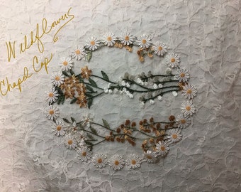 Evintage Veils ~ Wildflowers Flower Circle Lace Chapel Cap