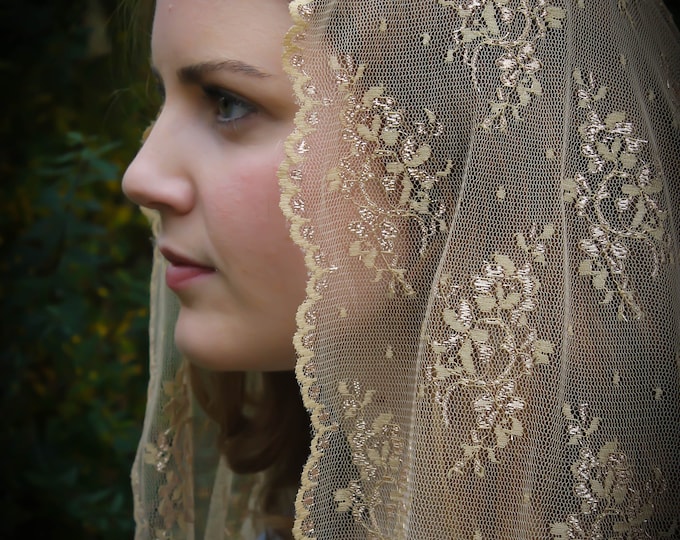 Evintage Veils~ Our Lady of Grace  Champagne D Veil