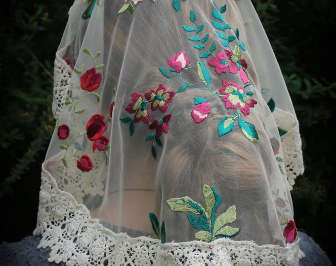 Evintage Veils~ Beloved Floral    Princess Veil