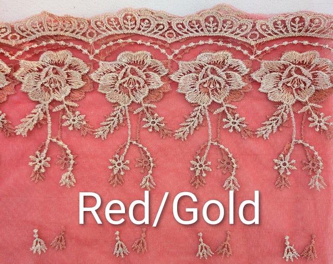 Evintage Veils~ Our Lady of Guadalupe  6 COLORS! Embroidered D Shaped Veil