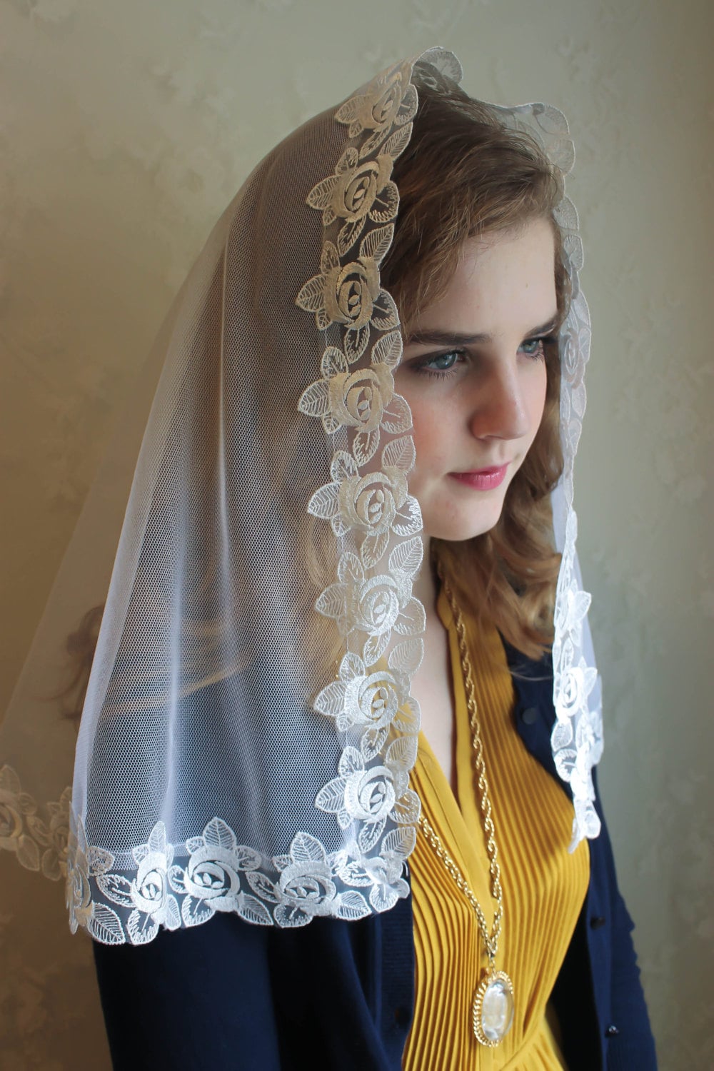  IKASEFU Catholic Church Veils for Women, Triangle Veil