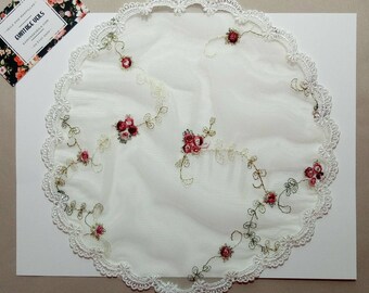 Evintage Veils: St Therese Little Flower Vintage-Inspired   Embroidered Lace Chapel Cap Veil 4 colors!!