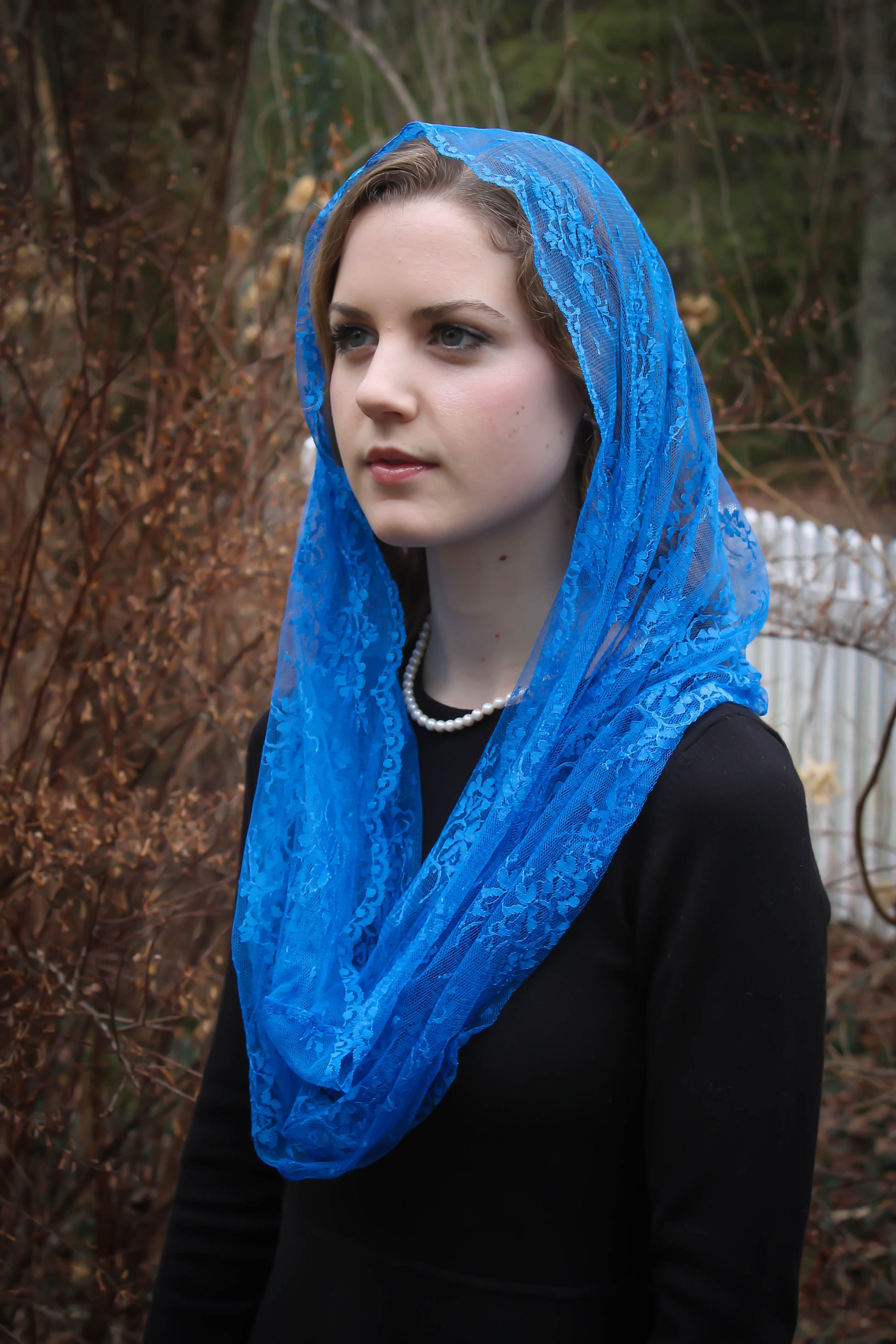 Shelter of the Homeless D Mantilla & Infinity Veil (Royal Blue) – Filia  Dei Veils