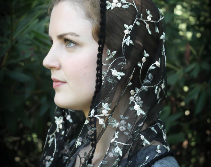 Evintage Veils~St. Therese Little Flower Chapel Mass Veil Wrap Style