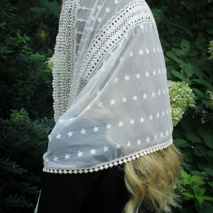 Evintage Veils READY TO SHIP Stella Maris Ivory or Black Wrap-Style Chapel Veil Mantilla Latin Mass image 5