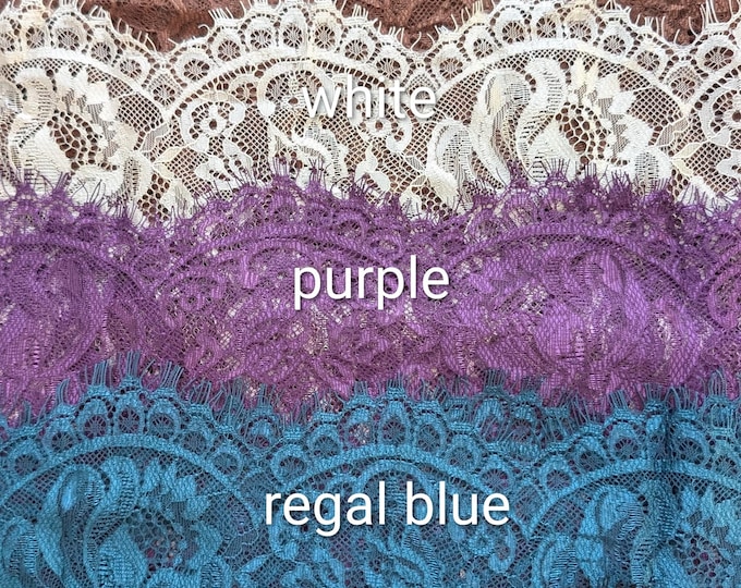 Evintage Veils: READY TO SHIP Lent/Advent Purple Spanish Style Lace Infinity Veil Chapel Veil Mantilla