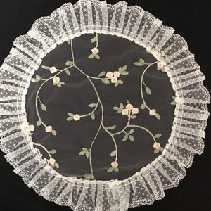 Evintage Veils~ Princess Style St Therese Traditional Catholic White or Black Lace  Mantilla Chapel Veil