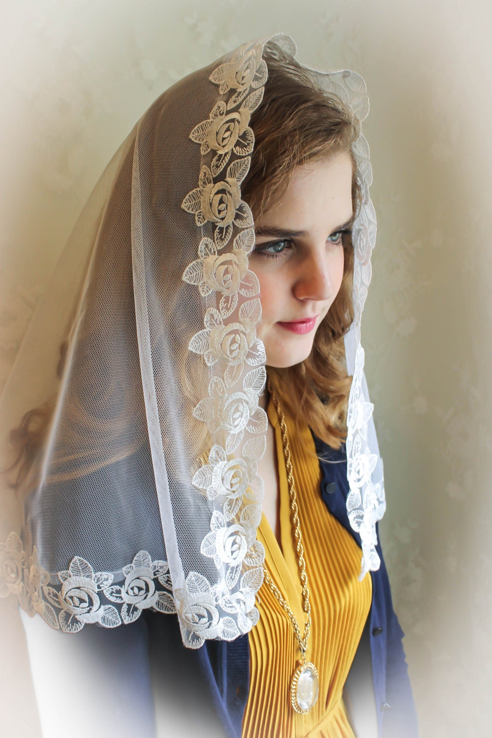 Evintage Veils Traditional Catholic Lovely Vintage Inspired NEW Mantilla Chapel Veil Soft And