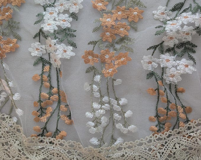 Evintage Veils~ NOT QUITE PERFECT  Gold Wildflowers Princess Veil