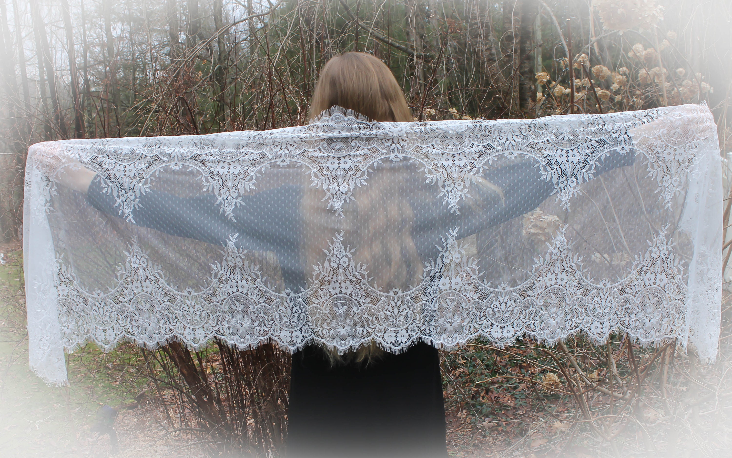 White top lace shawl