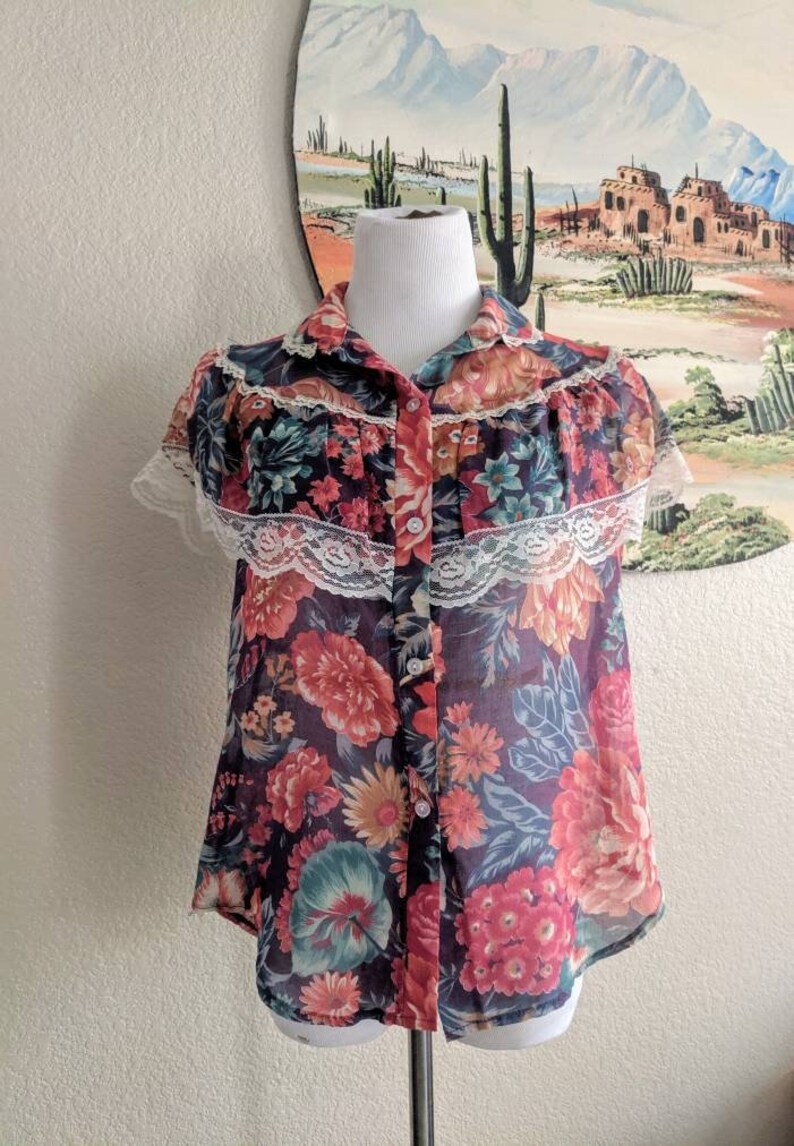Precious 70/'s floral print blouse