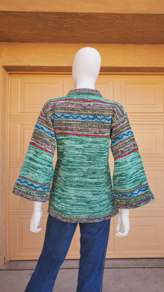 70's space dyed rainbow dream tunic, bell sleeve s