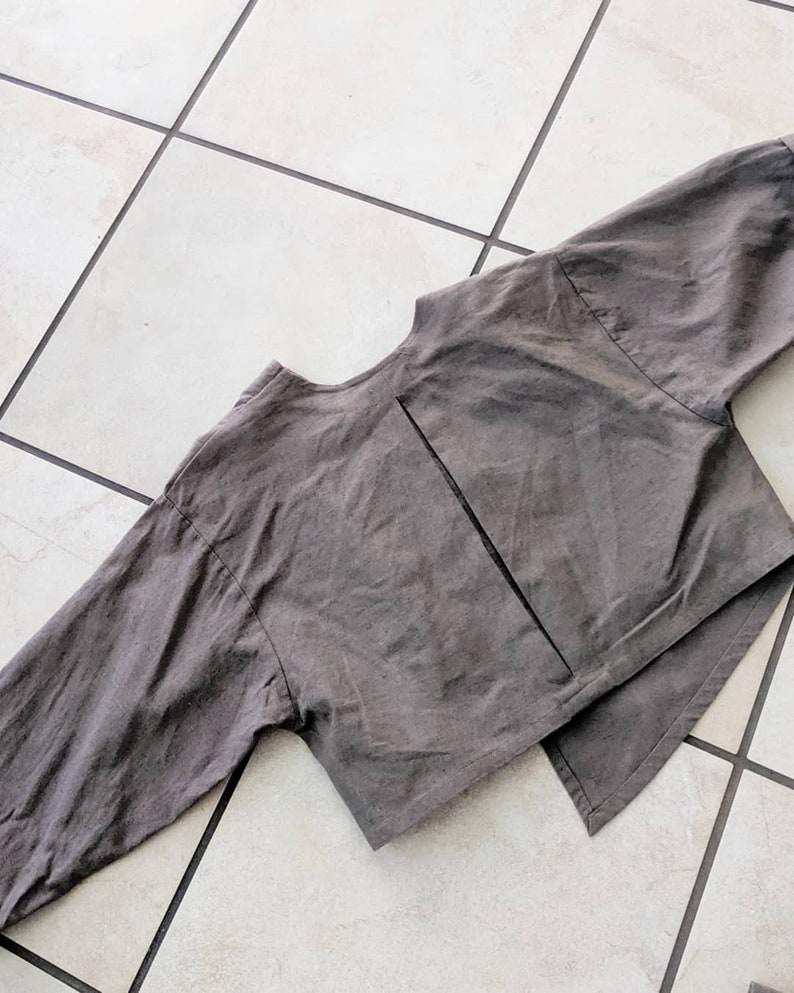 RETRO linen blend 2pc crop suit