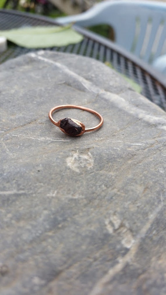 Electroformed copper /& garnet ring