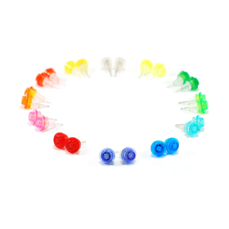 Casual Jewelry Fun Gift Transparent Round Pin Earrings BULK Sale Cheap Earrings 5 Pairs of Pin Earrings Cool Earrings