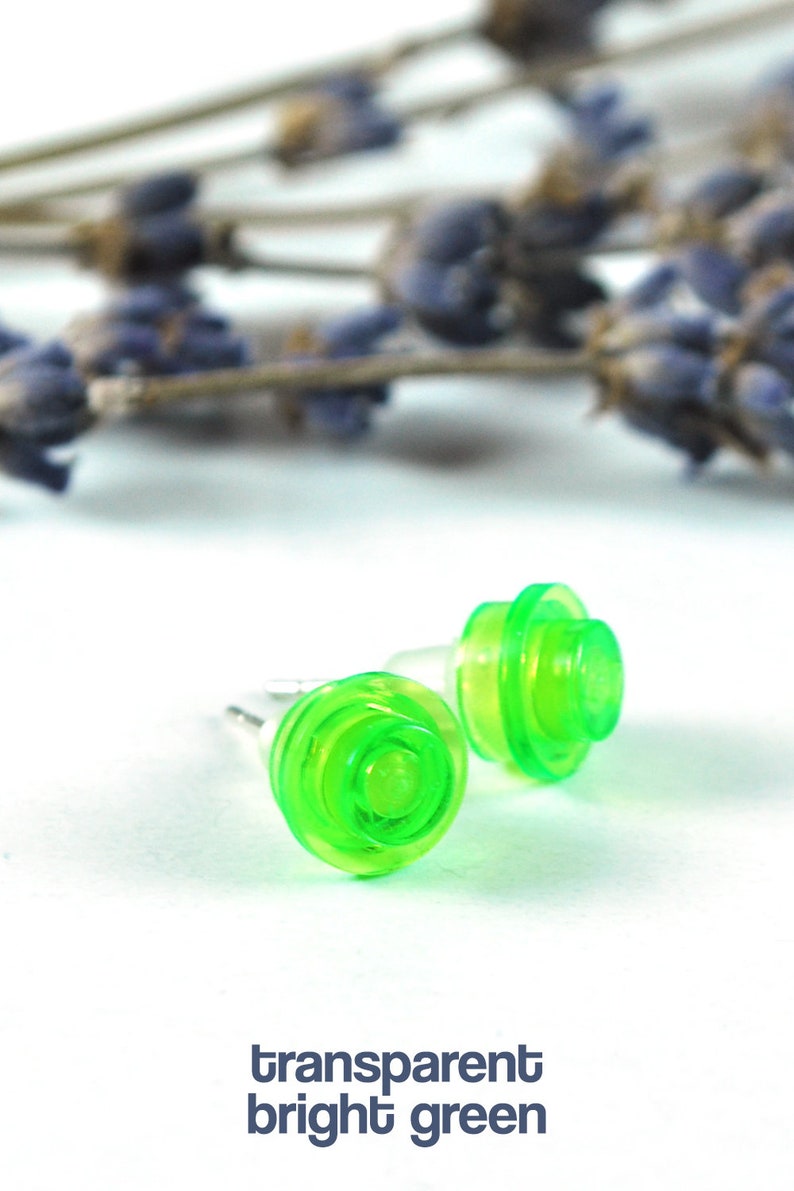 Casual Jewelry Fun Gift Transparent Round Pin Earrings BULK Sale Cheap Earrings 5 Pairs of Pin Earrings Cool Earrings