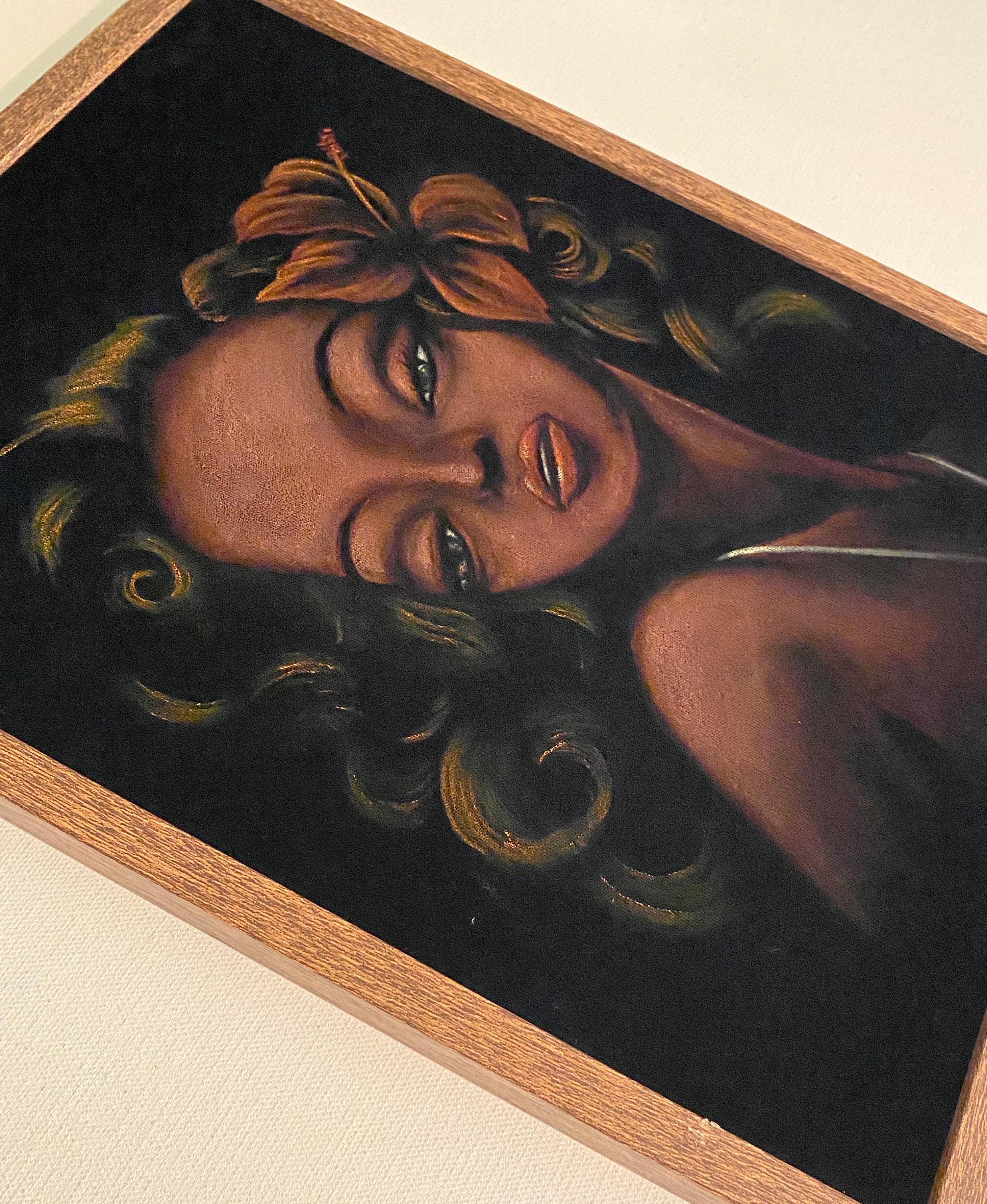 Black velvet painting SoCal Girl in 1950s tahitian Etsy