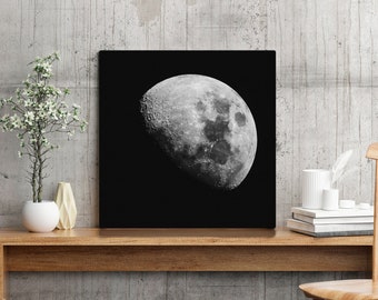 Moon photography, moon fine print art, moon art, lunar photo, astrophotography, nature photography, science art, black and white, night