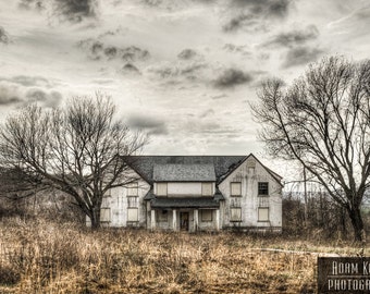 Abandoned Building, Mental Institution & Hospital Complex.  Urban Decay, Dystopian Photo Print