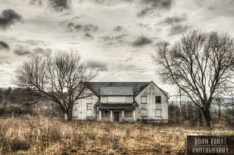 Abandoned Building, Mental Institution & Hospital Complex. Urban Decay, Dystopian Photo Print image 1