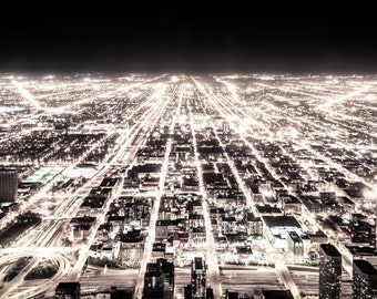 Chicago Illinois Skyline - Landscape Cityscape Photography 12x24"