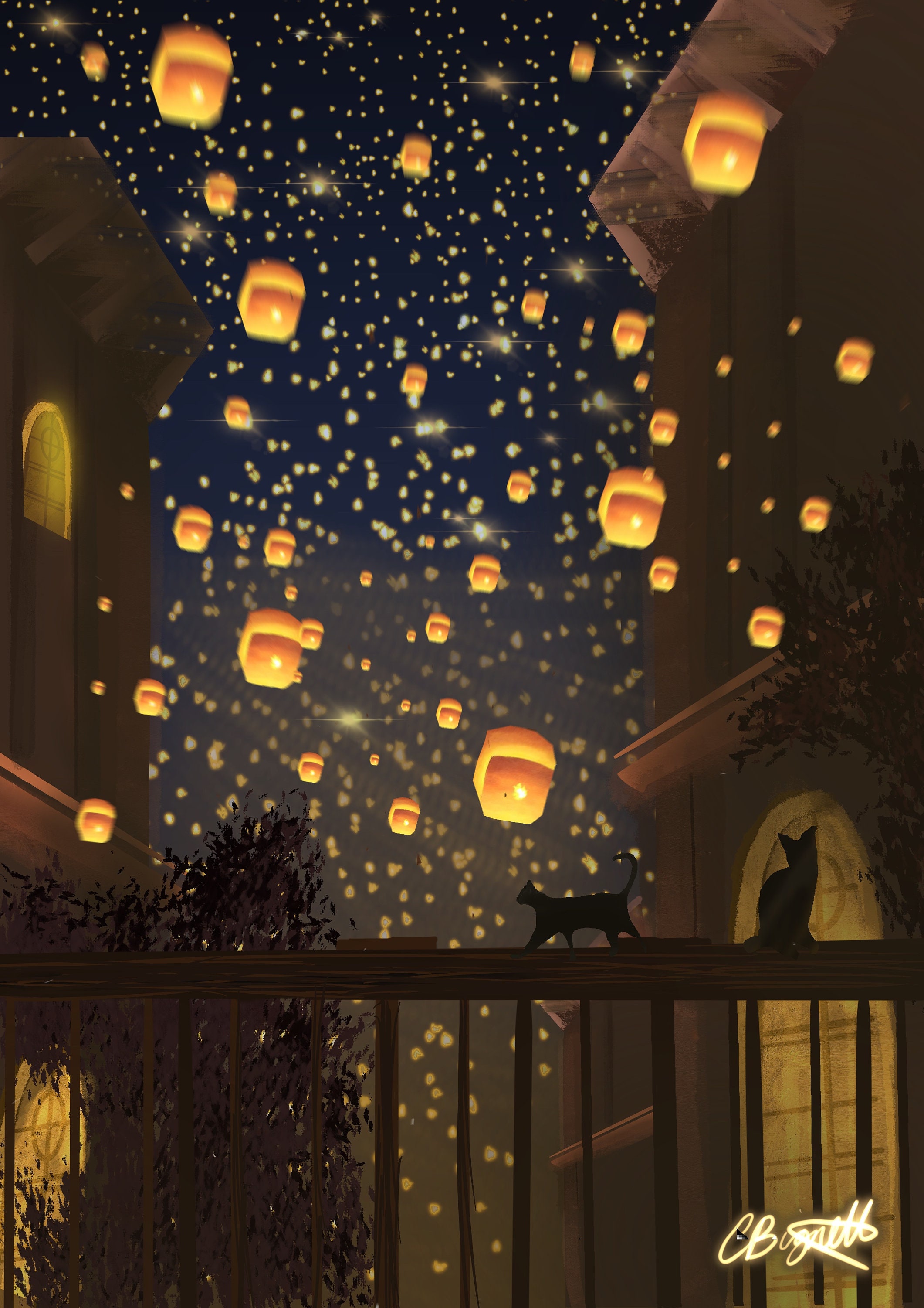 Paper 2024 lanterns floating