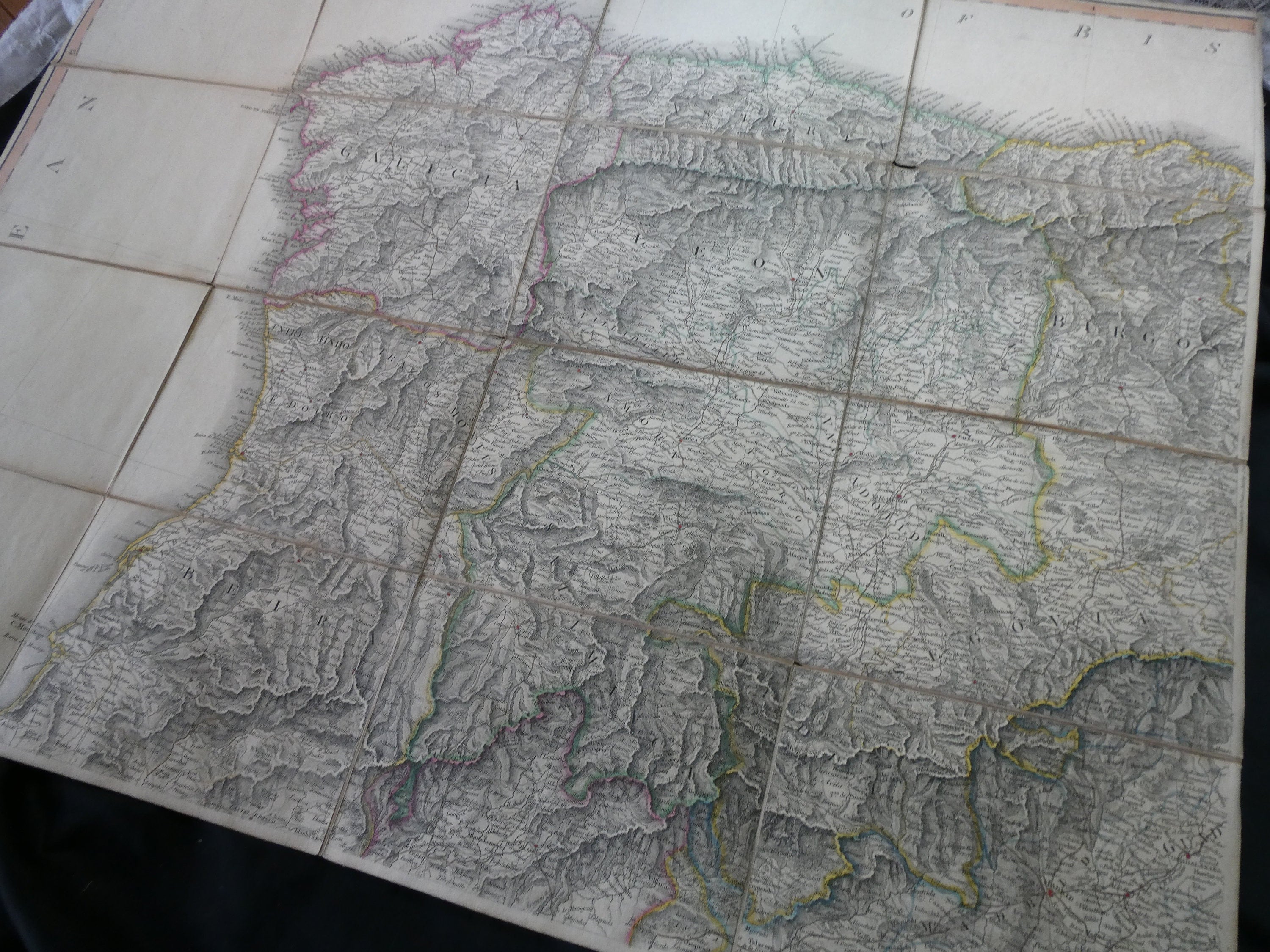 Rare 19Thc Original | Not Reprint Carte Ancienne sur Le Lin Du Nord-Ouest de L'espagne Par W. Faden,