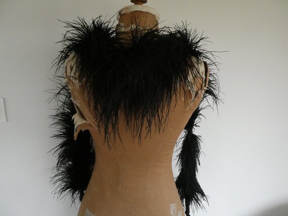 Antique 1900 Edwardian Black Ostrich Feather Boa,… - image 2