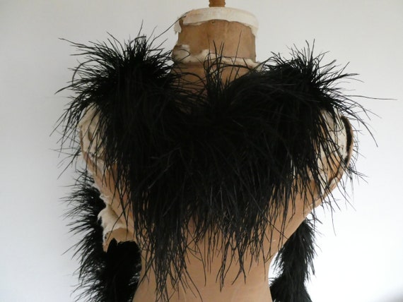 Antique 1900 Edwardian Black Ostrich Feather Boa,… - image 5