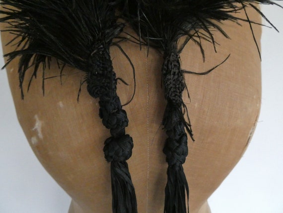 Antique 1900 Edwardian Black Ostrich Feather Boa,… - image 7