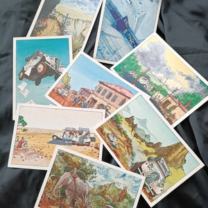 7 cartes postales commémoratives Citroën Traction Avant vintage