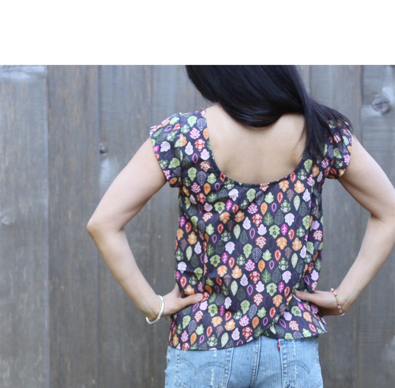 Easy Cute Top, Short Sleeve Top, Sleeveless, Woven Tee, PDF Pattern image 2