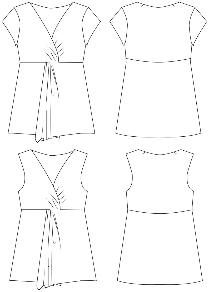 Unique Top PDF Sewing Pattern; Draped Design;top / Top With Short ...
